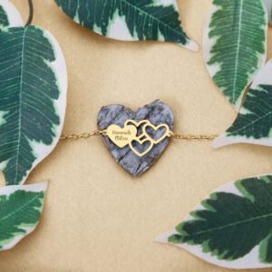 Names4ever GNA159 gouden hartjesarmband met persoonlijke namen