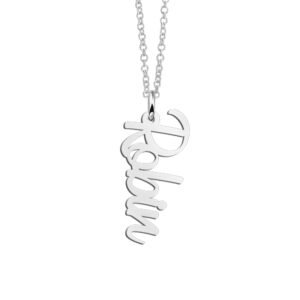 Zilveren verticale naamketting Robin - Names4ever ZNK80