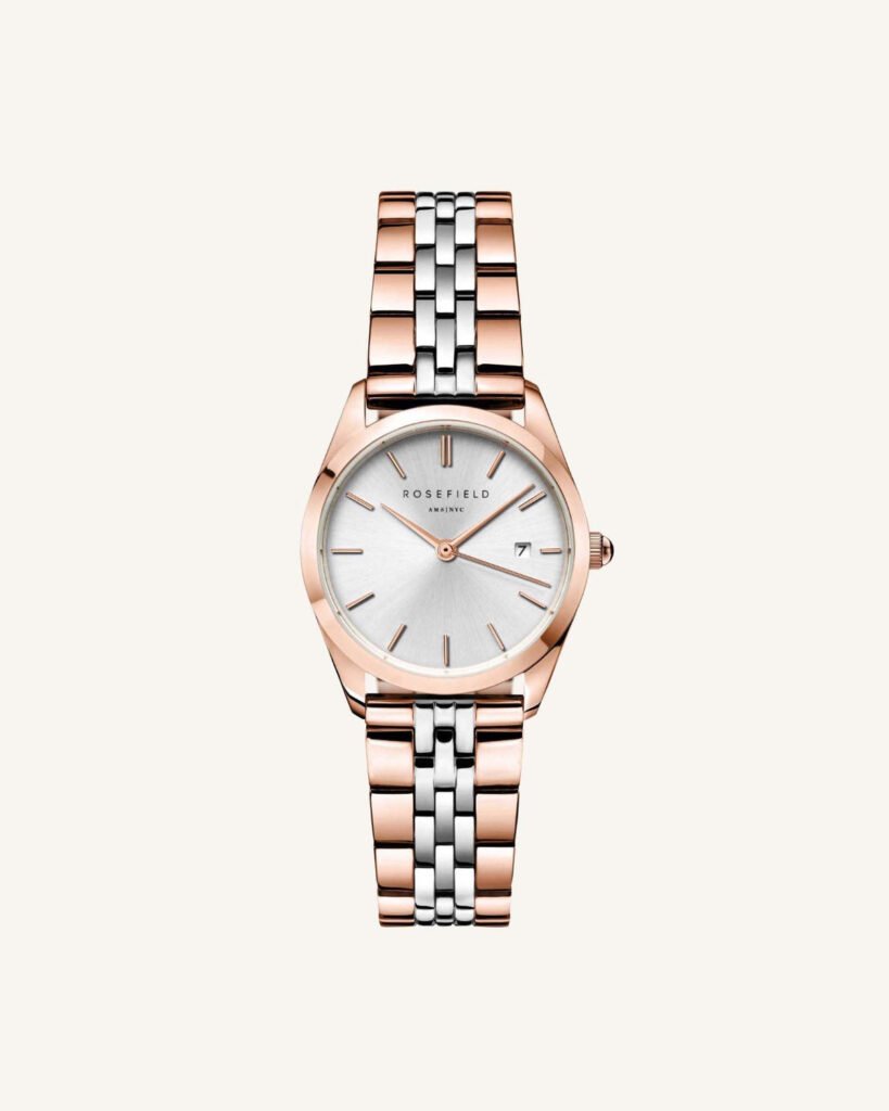Rosefield Ace XS Duotone horloge – roségoudkleurig / zilverkleurig – productfoto 1