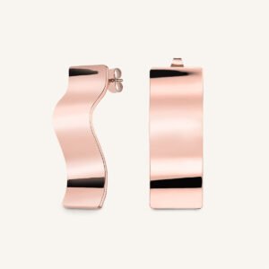 Rosefield Wave Charm oorbel – roségoudkleurig – productfoto 1