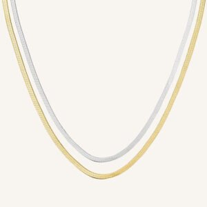 Rosefield Duo Snake ketting – bicolor / goudkleurig / zilverkleurig – productfoto 1