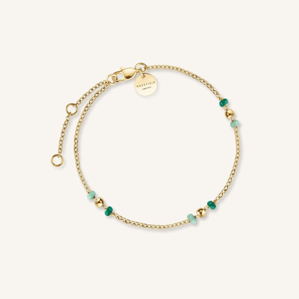 Rosefield Emerald Dotted armband – goudkleurig – productfoto 1