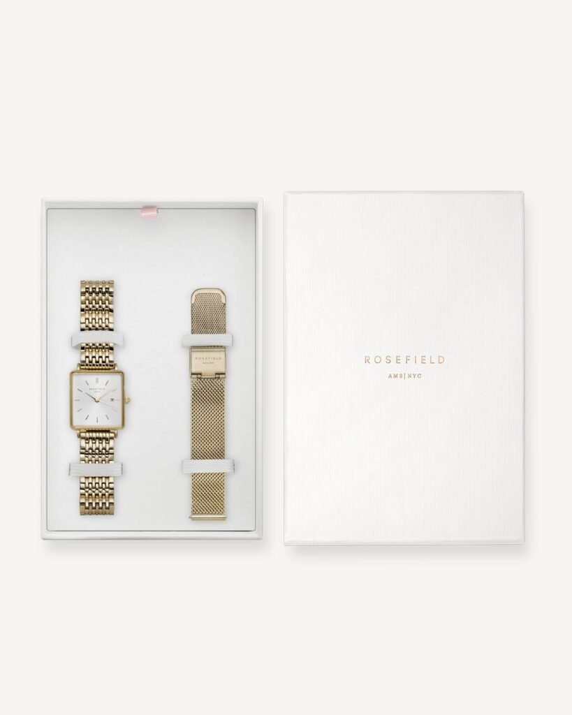 Rosefield Boxy + extra horlogeband cadeauset | QWGTG-X223 – productfoto