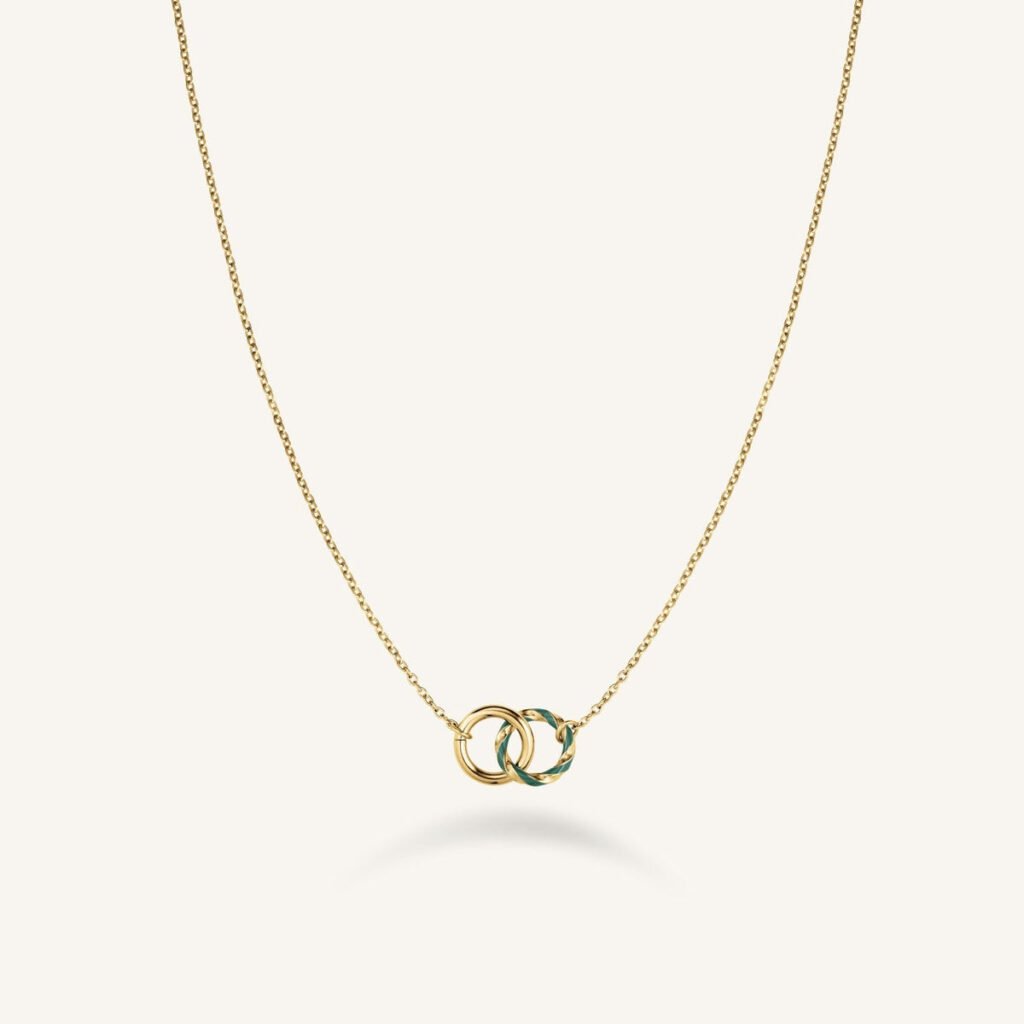 Rosefield Emerald Duo ketting – goudkleurig – productfoto 1
