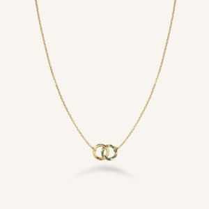 Rosefield Emerald Duo ketting – goudkleurig – productfoto 1