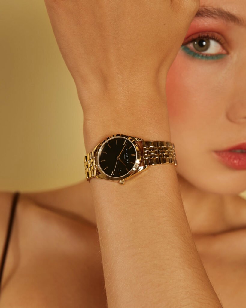 Rosefield Ace XS Black horloge – goudkleurig / zwart – productfoto 2