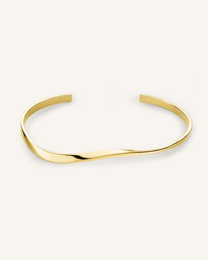 Rosefield Twisted Bangle – goudkleurig – productfoto 1