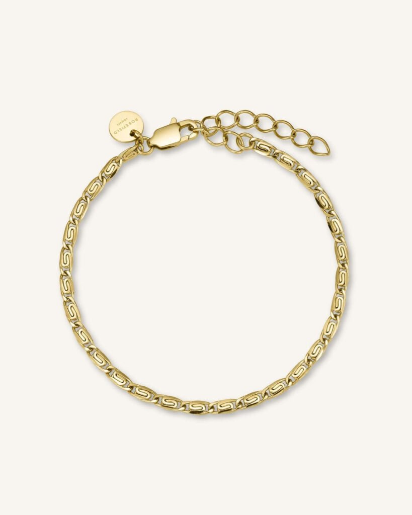 Rosefield Swirl armband – goudkleurig – productfoto 1