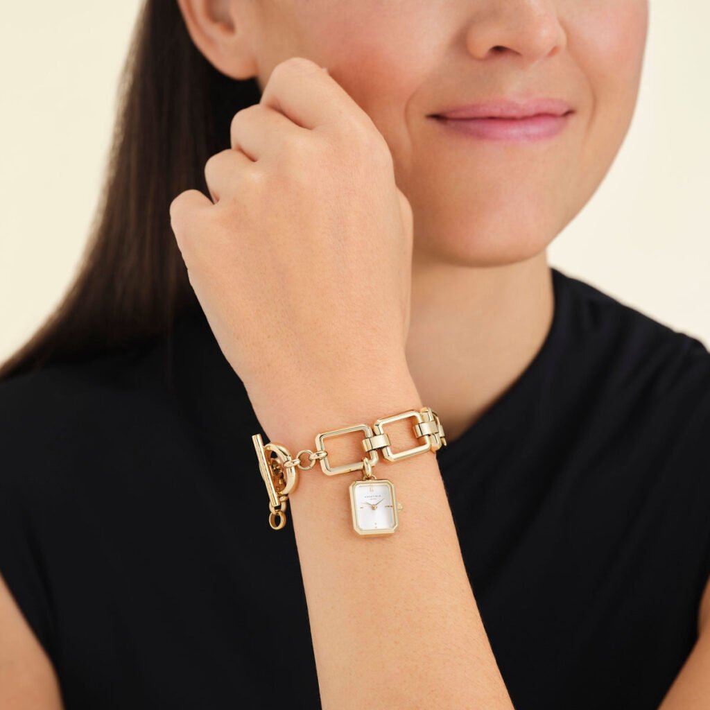Rosefield Octagon Chain horloge – goudkleurig – productfoto 2