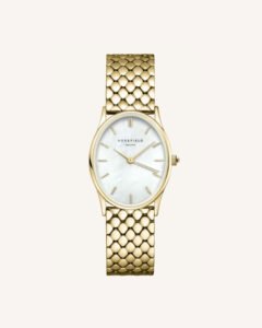 Rosefield Oval Pearl horloge – goudkleurig – productfoto 1