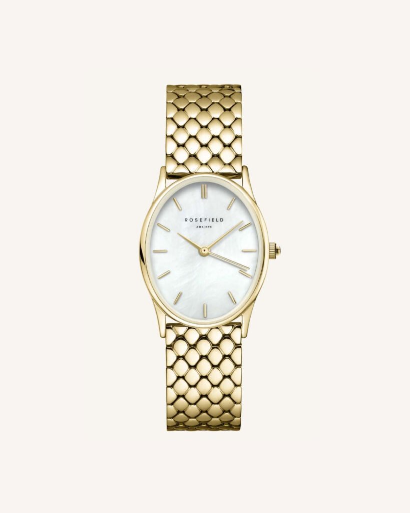 Rosefield Oval Pearl horloge – goudkleurig – productfoto 1