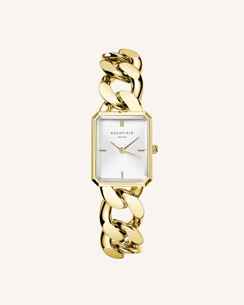 Rosefield Octagon XS Studio horloge – goudkleurig – productfoto 1