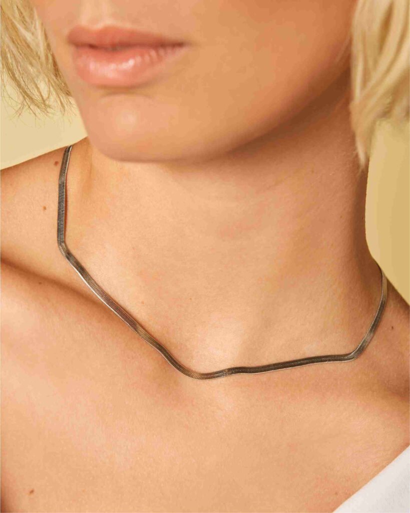 Rosefield Snake ketting – zilverkleurig – productfoto 2