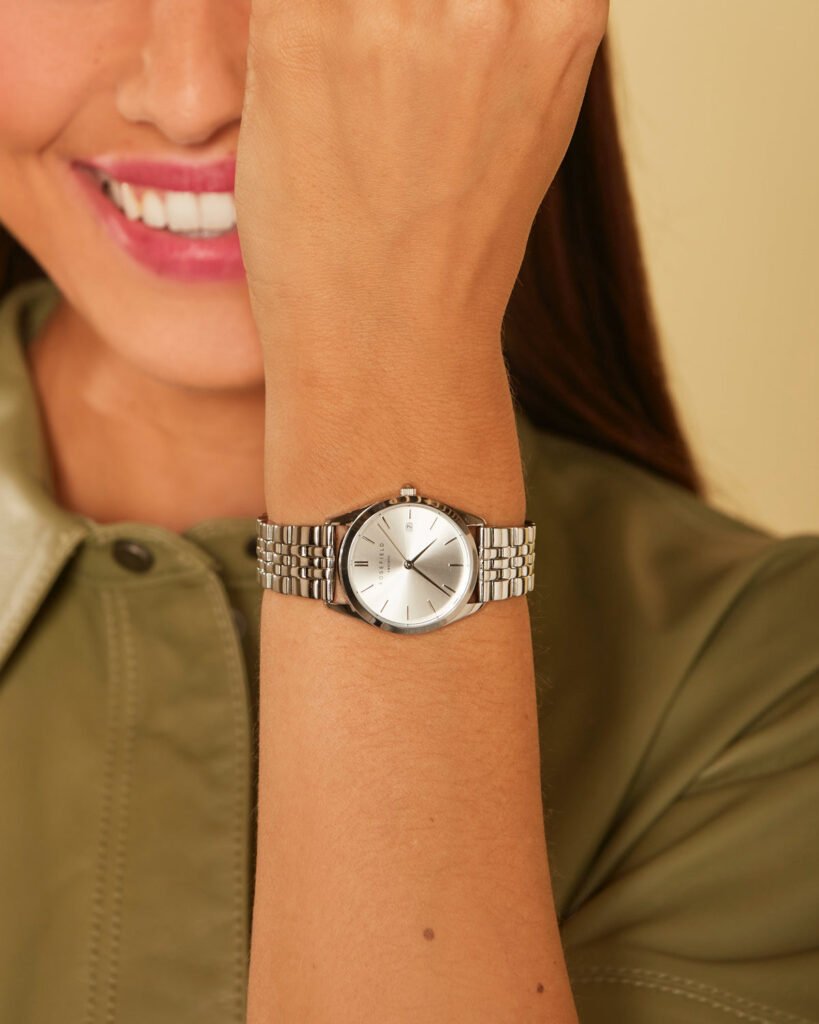Rosefield Ace XS horloge – zilverkleurig – productfoto 2