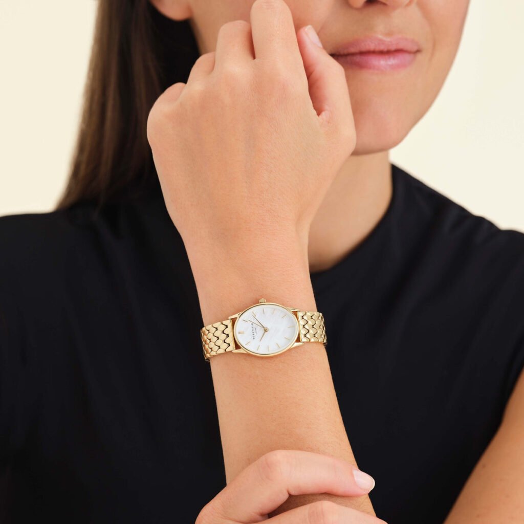Rosefield Oval Pearl horloge – goudkleurig – productfoto 2