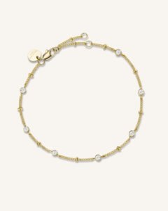 Rosefield Multi Crystal armband – goudkleurig – productfoto 1