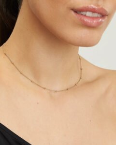Rosefield Dotted Choker – goudkleurig – productfoto 2