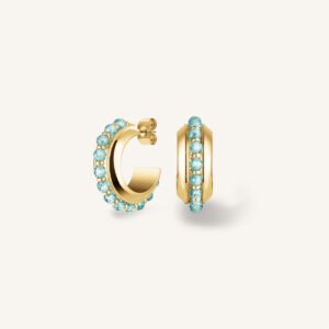 Rosefield Beads oorring Blue – goudkleurig – productfoto 1