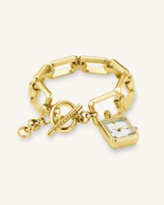 Rosefield Octagon Chain horloge – goudkleurig – productfoto 1