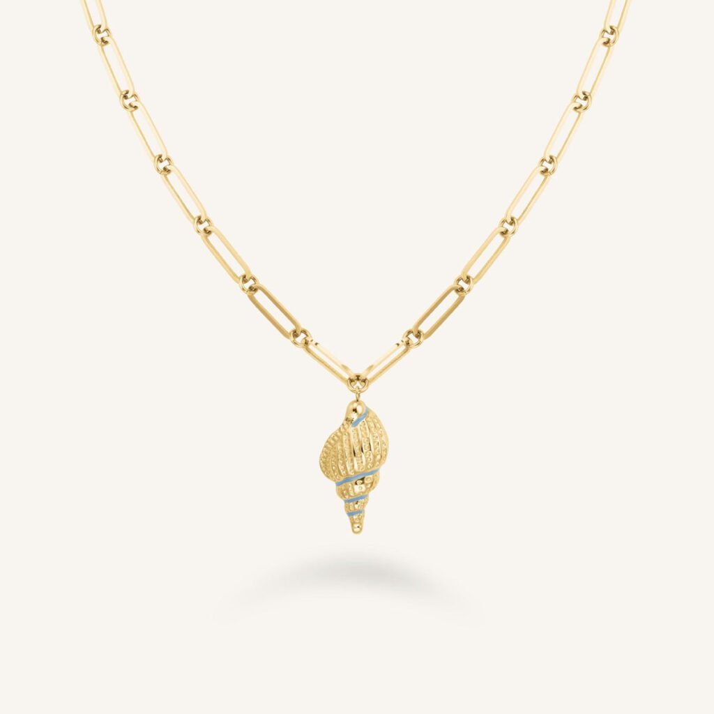 Rosefield Tulip Shell ketting – goudkleurig – productfoto 1