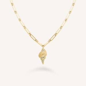 Rosefield Tulip Shell ketting – goudkleurig – productfoto 1