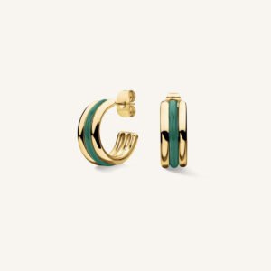 Rosefield Triple oorring Emerald – goudkleurig – productfoto 1