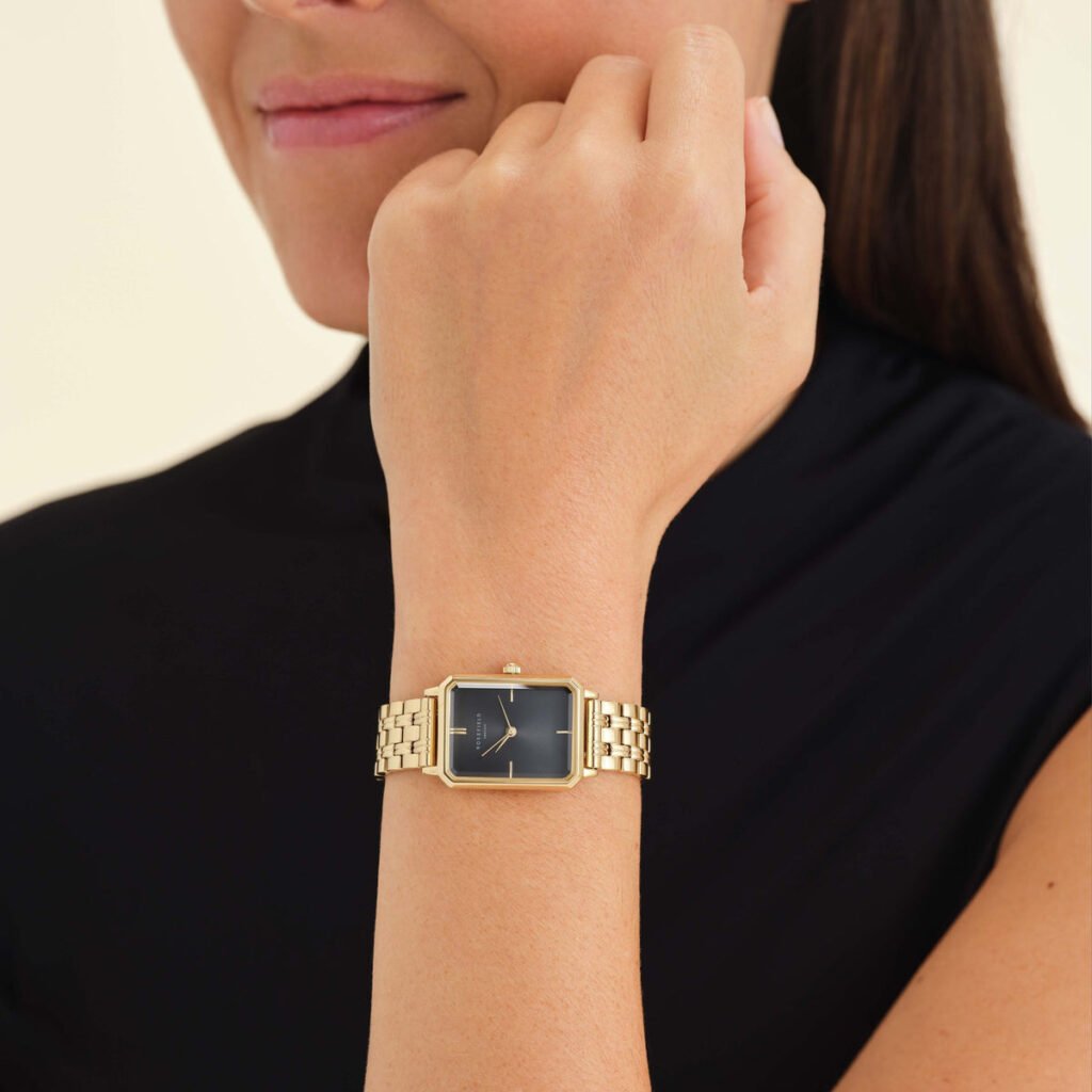Rosefield Octagon Black horloge – goudkleurig / zwart – productfoto 2