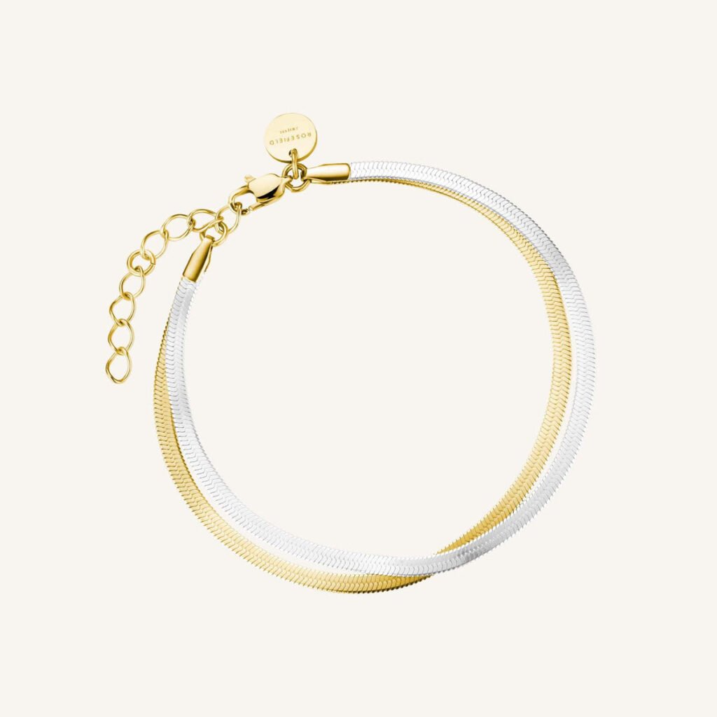 Rosefield Duo Snake armband – bicolor / goudkleurig / zilverkleurig – productfoto 1