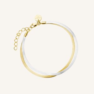 Rosefield Duo Snake armband – bicolor / goudkleurig / zilverkleurig – productfoto 1