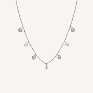 Rosefield Multi shell and pearl necklace – goudkleurig / zilverkleurig – productfoto 2