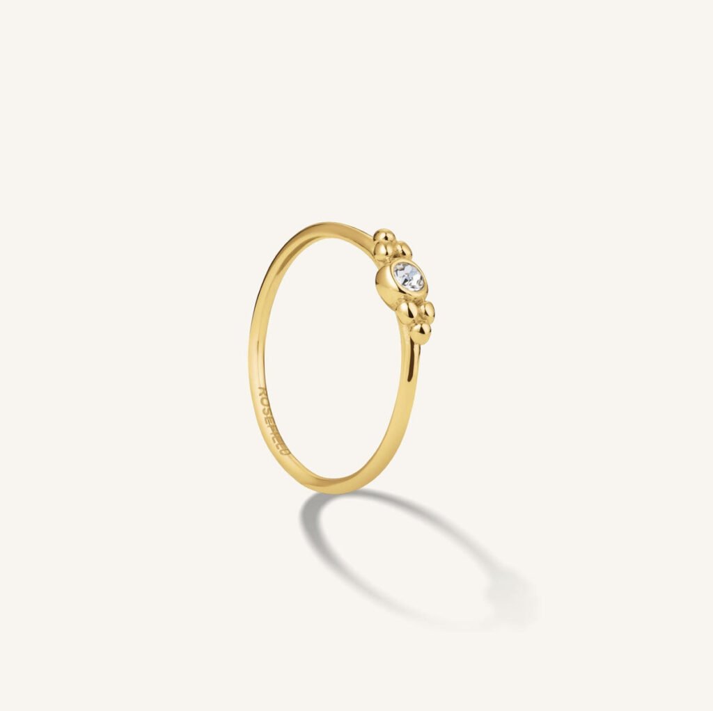 Rosefield Chaton ring – goudkleurig – productfoto 1