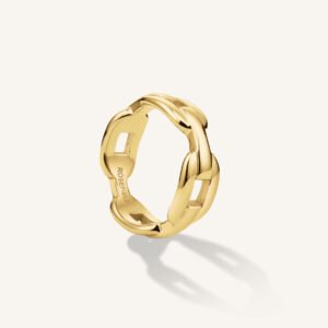 Rosefield Linked ring – goudkleurig – productfoto 1