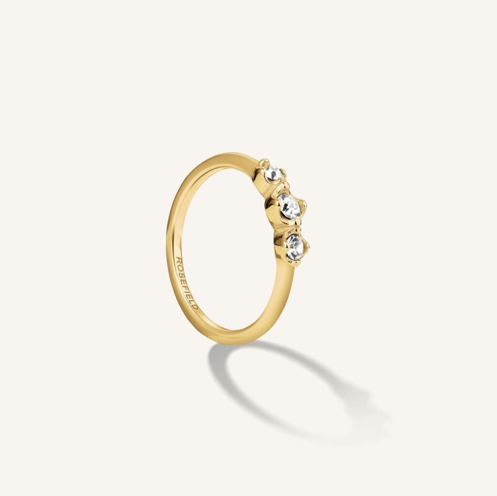 Rosefield Trio Chaton ring – goudkleurig – productfoto 1
