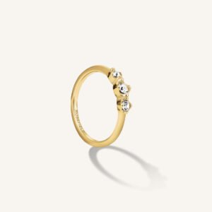 Rosefield Trio Chaton ring – goudkleurig – productfoto 1