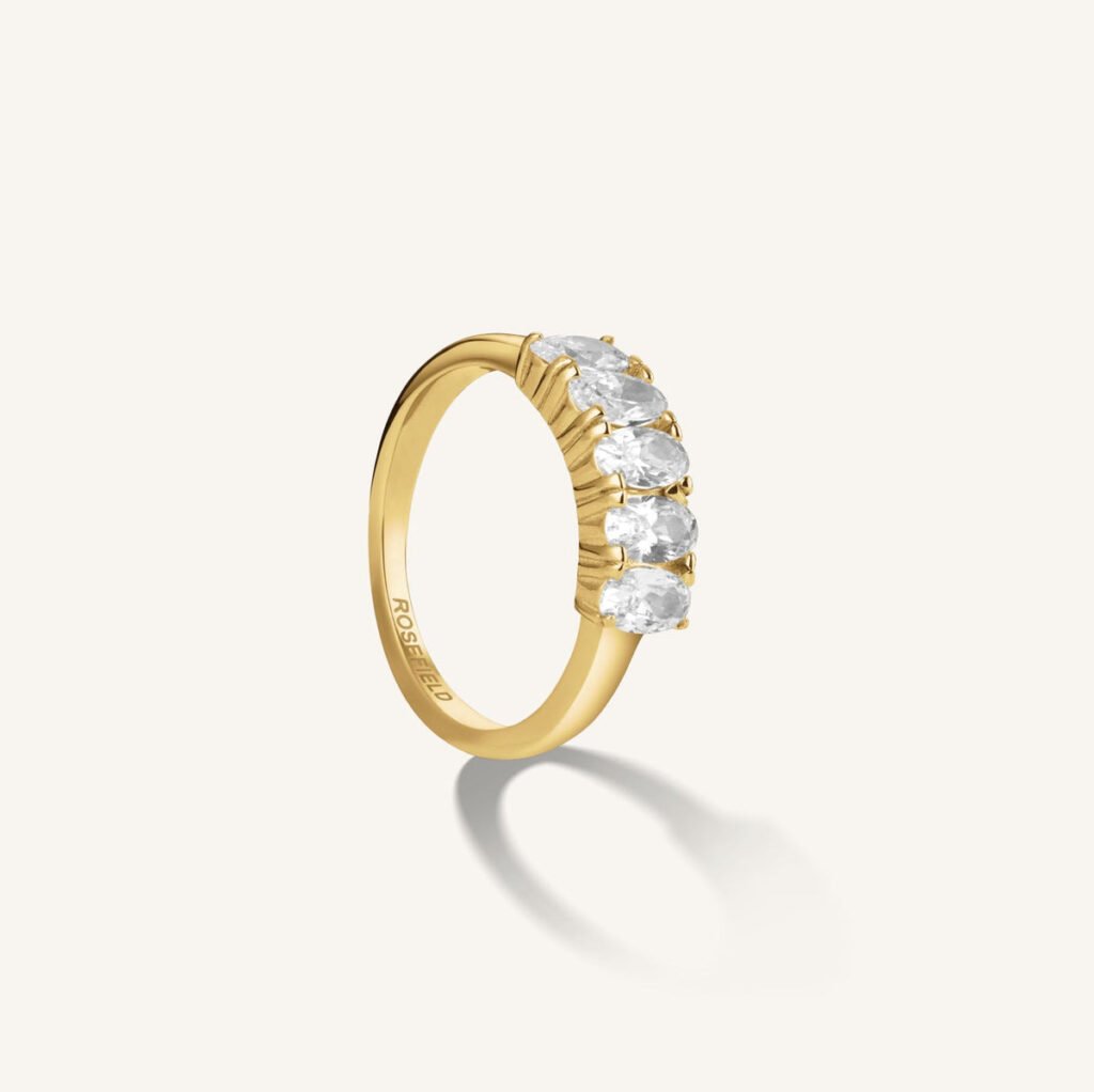 Rosefield Oval Crystal ring – goudkleurig – productfoto 1