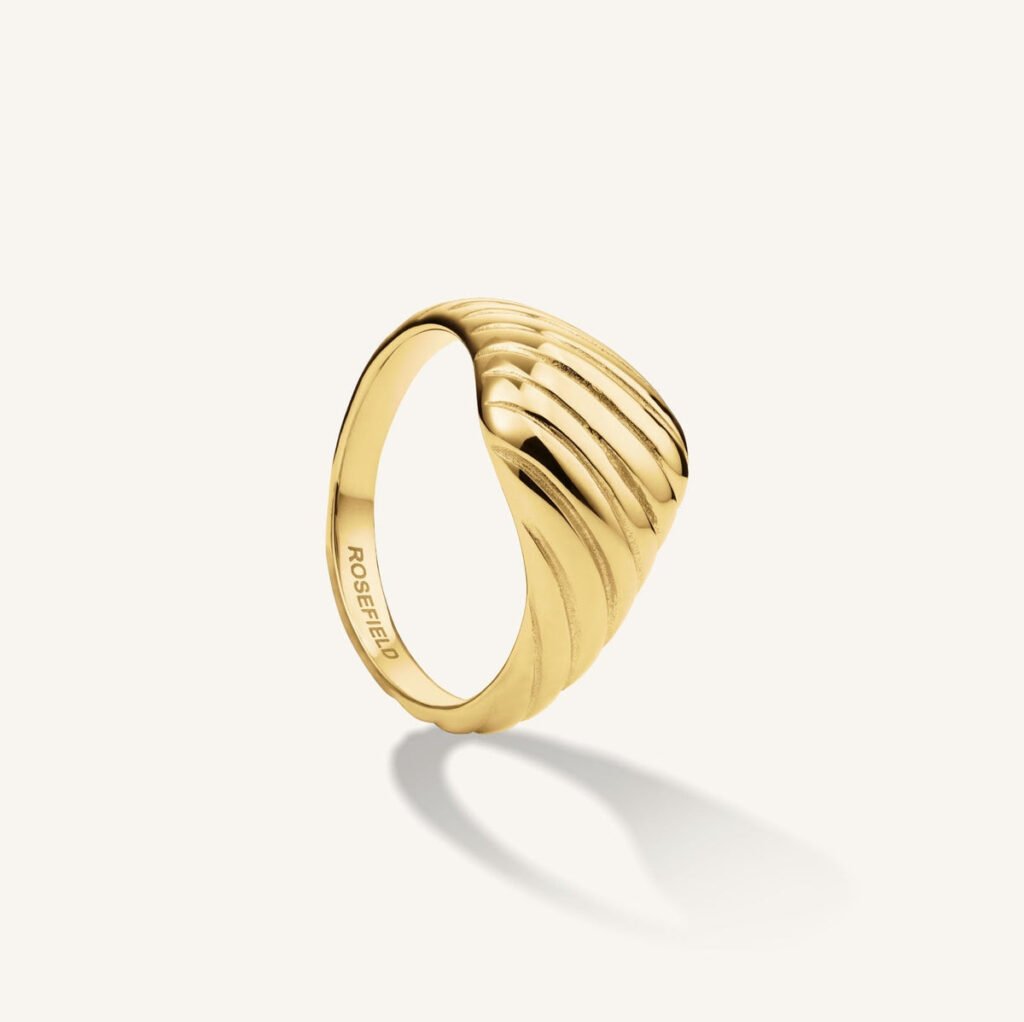 Rosefield Stripe ring – goudkleurig – productfoto 1