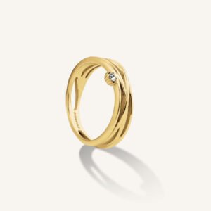 Rosefield Spiral Chaton ring – goudkleurig – productfoto 1