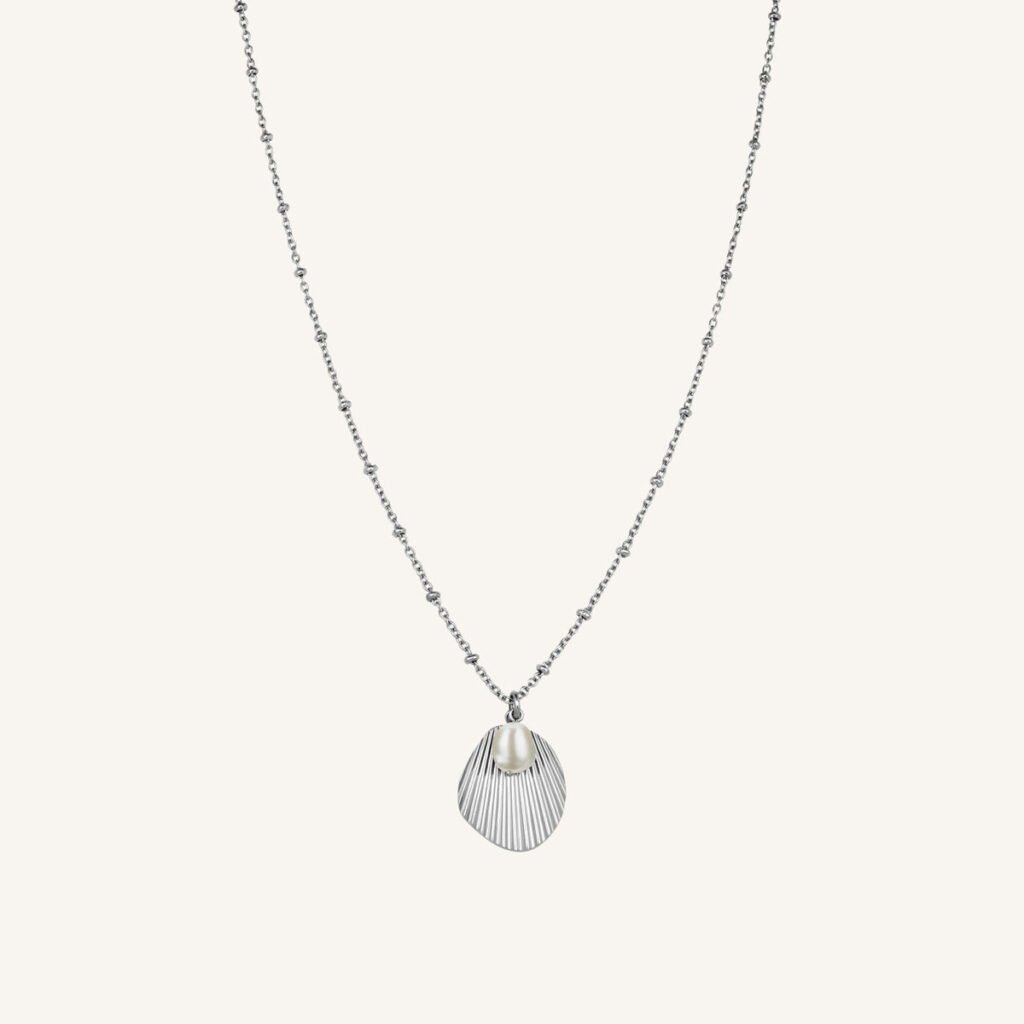 Rosefield Shell and pearl necklace – goudkleurig / zilverkleurig – productfoto 2