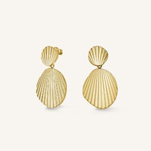 Rosefield Shell oorbellen – goudkleurig / zilverkleurig – productfoto 1