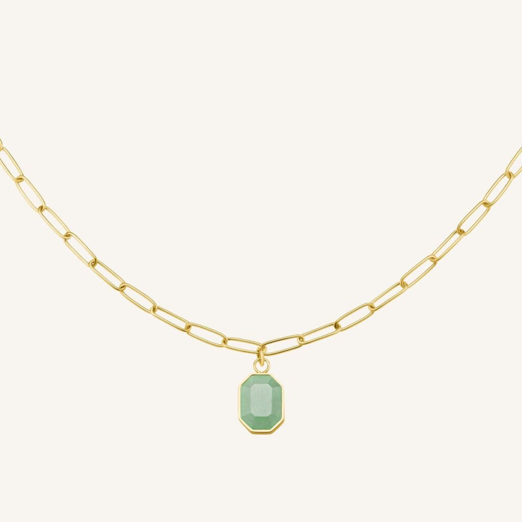 Rosefield Geometric Jade ketting – goudkleurig / zilverkleurig – productfoto 1