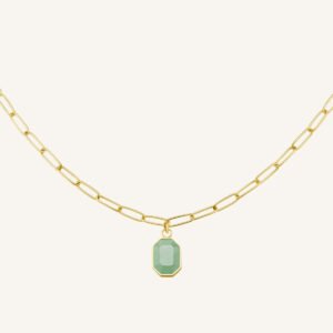 Rosefield Geometric Jade ketting – goudkleurig / zilverkleurig – productfoto 1