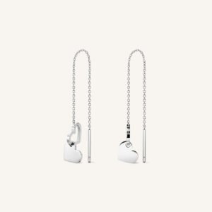 Rosefield Double Heart oorbellen – goudkleurig / zilverkleurig – productfoto 2