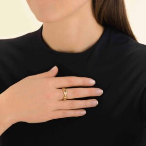 Rosefield Linked ring – goudkleurig – productfoto 2
