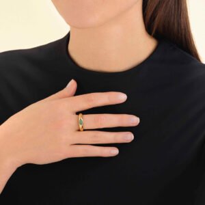 Rosefield Aventurine ring – goudkleurig – productfoto 2
