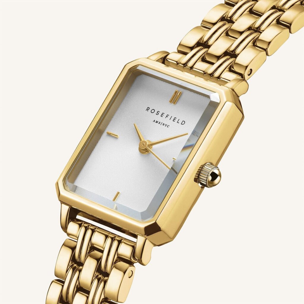 Rosefield Octagon XS horloge – goudkleurig – productfoto 4