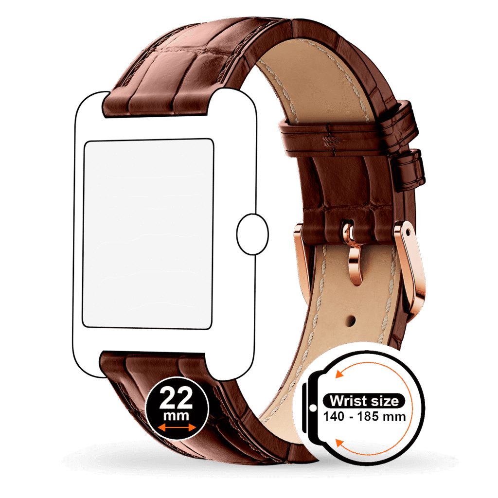Ice-Watch horlogeband leather (22mm) – Brown Rose-Gold - Croco – 025403 – detailfoto 1