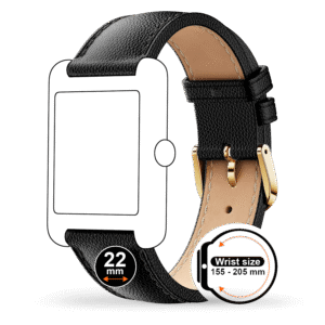 Ice-Watch horlogeband leather (22mm) – Black Gold - Grain – 025482 – detailfoto 1