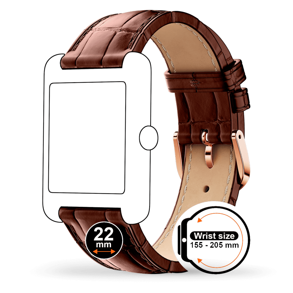 Ice-Watch horlogeband leather (22mm) – Brown Rose-Gold - Croco – 025484 – detailfoto 1