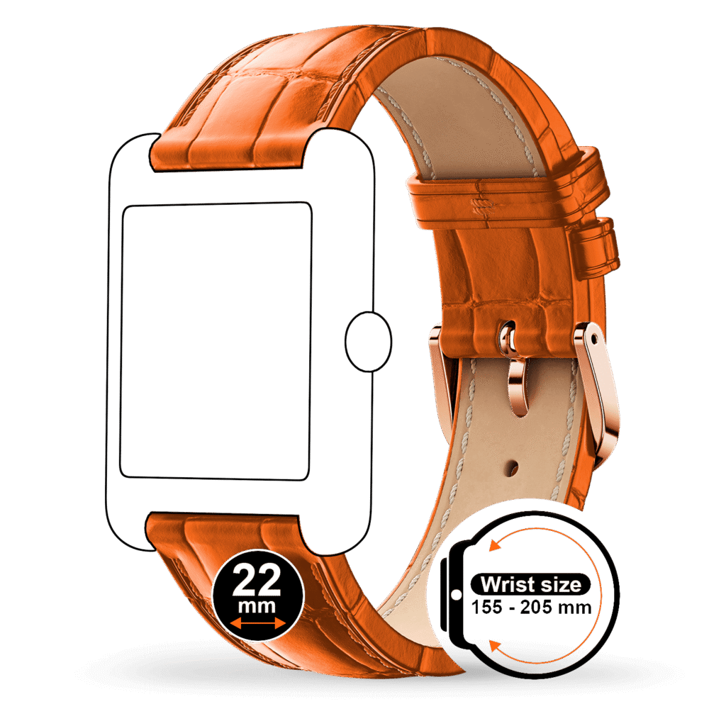 Ice-Watch horlogeband leather (22mm) – Cognac Rose-Gold - Croco – 025485 – detailfoto 1