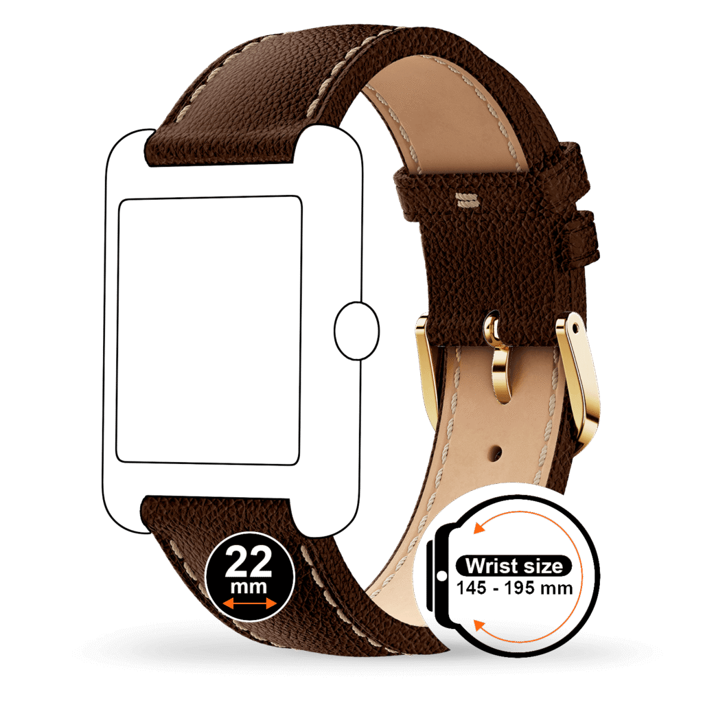 Ice-Watch horlogeband leather (22mm) – Choco Gold - Grain – 025641 – detailfoto 1